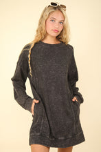 Load image into Gallery viewer, VERY J Mineral Washed Oversized Sweatshirt Mini Dress
