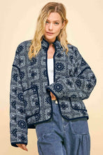 Load image into Gallery viewer, Davi &amp; Dani Vintage Print Open Front Jacket with Pockets
