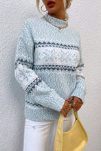 Load image into Gallery viewer, Snowflake Pattern Mock Neck Sweater
