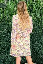 Load image into Gallery viewer, And The Why Floral Mock Neck Flounce Sleeve Dress
