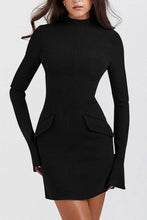 Load image into Gallery viewer, Mock Neck Long Sleeve Mini Dress
