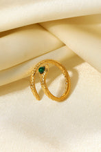 Load image into Gallery viewer, Snake Charmer Malachite Snake-Shaped Bypass Ring
