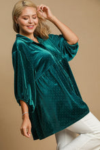 Load image into Gallery viewer, Umgee Full Size Polka Dot Collared Neck Button Up Shirt

