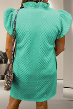 Load image into Gallery viewer, Ruffled V-Neck Cap Sleeve Mini Dress
