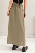 Load image into Gallery viewer, HYFVE Drawstring Washed Linen Maxi Skirt
