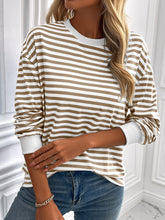 Load image into Gallery viewer, Ivy Lane Striped Round Neck Long Sleeve Sweatshirt
