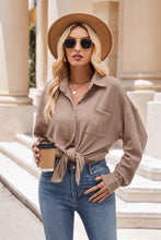 Load image into Gallery viewer, Mandy Collared Neck Dropped Shoulder Shirt
