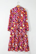 Load image into Gallery viewer, Printed Johnny Collar Long Sleeve Midi Dress

