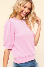 Load image into Gallery viewer, Haptics Full Size Wavy Rib Half Sleeve Knit Top
