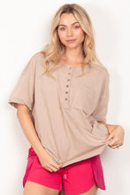 Load image into Gallery viewer, VERY J Twisted Sleeve Band Half Button Top
