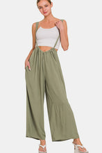 Load image into Gallery viewer, Zenana Pocketed Wide Strap Wide Leg Overalls
