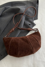 Load image into Gallery viewer, Suede Croissant Shape Shoulder Bag
