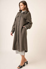 Load image into Gallery viewer, Mittoshop Button Up Drop Shoulder French Terry Longline Jacket
