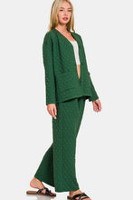 Load image into Gallery viewer, Zenana Quilted Button Up Long Sleeve Top and Pants Lounge Set
