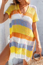 Load image into Gallery viewer, Slit Color Block V-Neck Cover-Up
