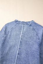 Load image into Gallery viewer, Raw Hem Button Down Long Sleeve Denim Dress
