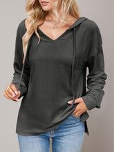 Load image into Gallery viewer, Double Take Drawstring Dropped Shoulder Long Sleeve Hoodie
