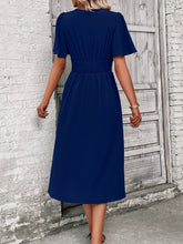 Load image into Gallery viewer, Surplice Flutter Sleeve Midi Dress
