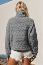 Load image into Gallery viewer, Double Take Half Zip Long Sleeve Quilted Sweatshirt with Pocket

