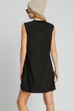 Load image into Gallery viewer, Umgee Round Neck Sleeveless High-Low Curved Hemline Mini Dress

