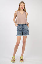 Load image into Gallery viewer, VERY J V-Neck Knit Swing Cropped Tank
