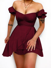 Load image into Gallery viewer, Tied Ruffled Short Sleeve Mini Dress
