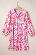 Load image into Gallery viewer, Printed Johnny Collar Long Sleeve Mini Dress
