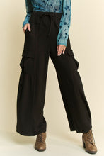 Load image into Gallery viewer, Davi &amp; Dani Drawstring Ruched Detail Wide Leg Pants
