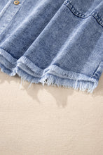 Load image into Gallery viewer, Raw Hem Button Down Long Sleeve Denim Dress

