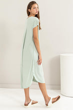 Load image into Gallery viewer, HYFVE Short Sleeve High-Low Slit Midi Dress

