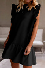 Load image into Gallery viewer, Ruffled Round Neck Cap Sleeve Mini Dress
