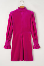 Load image into Gallery viewer, Frill Mock Neck Flounce Sleeve Mini Dress

