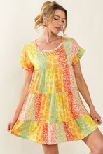 Load image into Gallery viewer, BiBi Leopard Short Sleeve Tiered Dress
