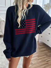 Load image into Gallery viewer, Devine US Flag Round Neck Long Sleeve Knit Top
