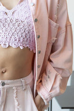 Load image into Gallery viewer, POL Button Down Raw Hem Distressed Shacket
