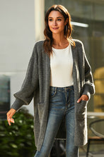 Load image into Gallery viewer, Drop Shoulder Ribbed Trim Open Front Cardigan
