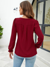 Load image into Gallery viewer, Notched Flounce Sleeve Blouse
