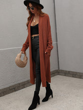 Load image into Gallery viewer, Waffle Knit Open Front Duster Cardigan With Pockets
