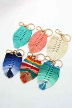 Load image into Gallery viewer, Assorted 4-Pack Leaf Shape Fringe Keychain
