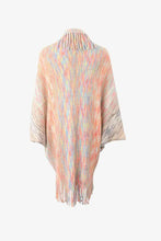 Load image into Gallery viewer, Multicolored Fringe Trim Poncho
