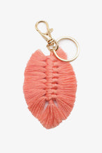 Load image into Gallery viewer, Assorted 4-Pack Leaf Shape Fringe Keychain
