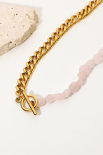 Load image into Gallery viewer, Stainless Steel Half Bead Half Chain Necklace
