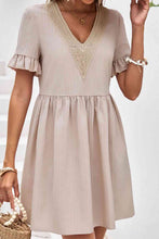 Load image into Gallery viewer, V-Neck Flounce Sleeve A-Line Dress
