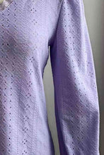 Load image into Gallery viewer, Eyelet V-Neck Flounce Sleeve Blouse
