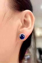 Load image into Gallery viewer, Contrast 2 Carat Moissanite Platinum-Plated Stud Earrings
