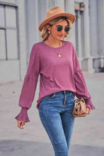 Load image into Gallery viewer, Round Neck Flounce Sleeve Blouse
