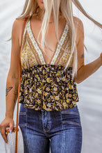 Load image into Gallery viewer, Floral Color Block Peplum Top
