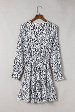 Load image into Gallery viewer, Printed Tie-Waist Long Sleeve A-line Dress
