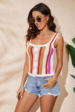 Load image into Gallery viewer, Striped Scalloped Trim Knit Tank
