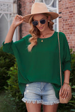 Load image into Gallery viewer, Round Neck Dolman Sleeve Textured Blouse
